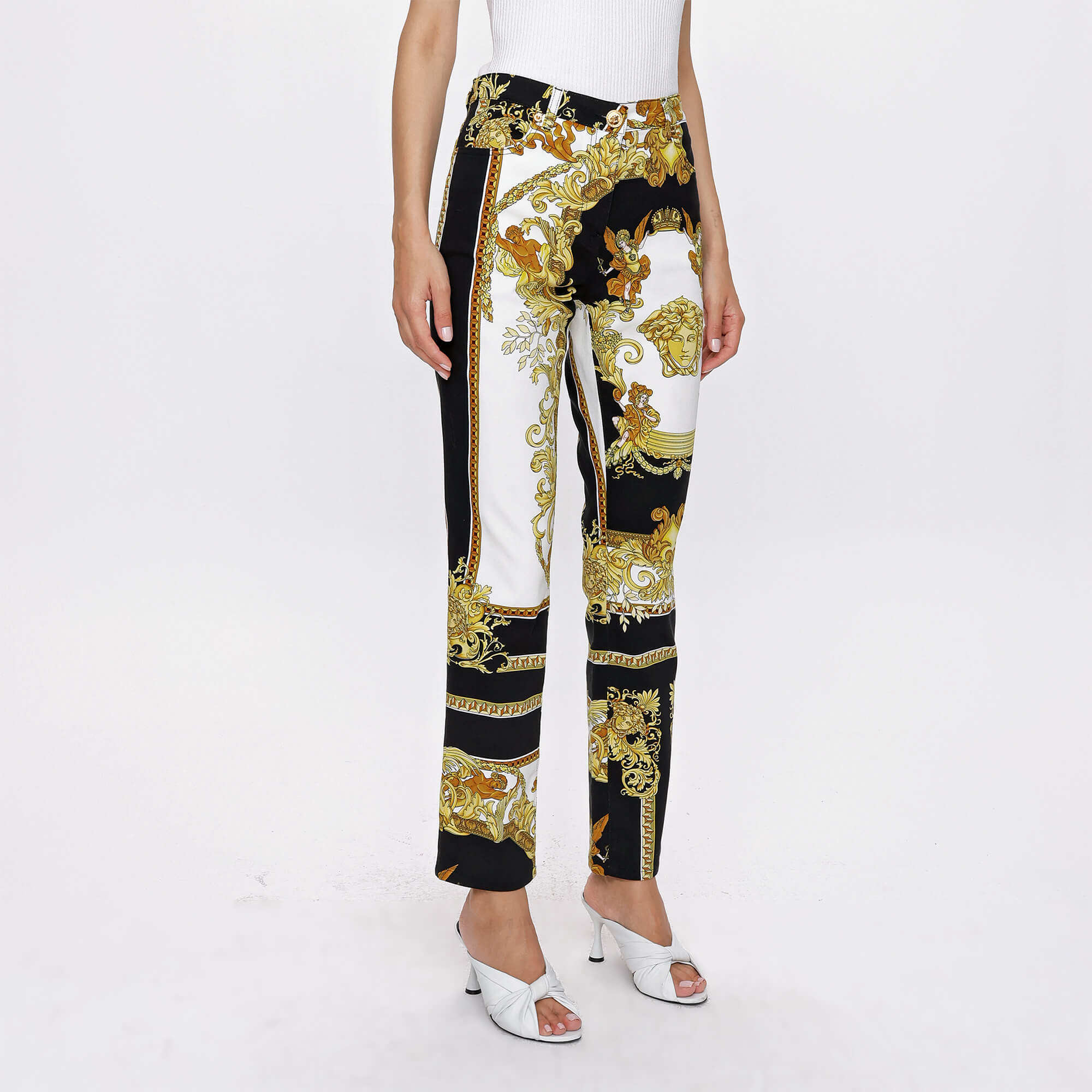 Versace - Black&Gold Iconic Medusa Pants